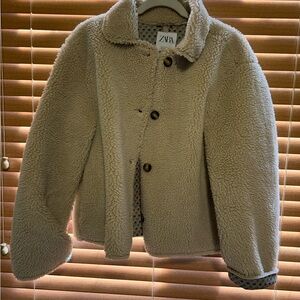 Zara Kids Beige Sherpa Coat